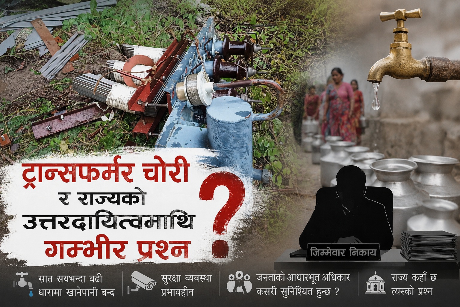 ट्रान्सफर्मर चोरीले उजागर गर्‍यो सार्वजनिक सेवाको कमजोर सुरक्षा