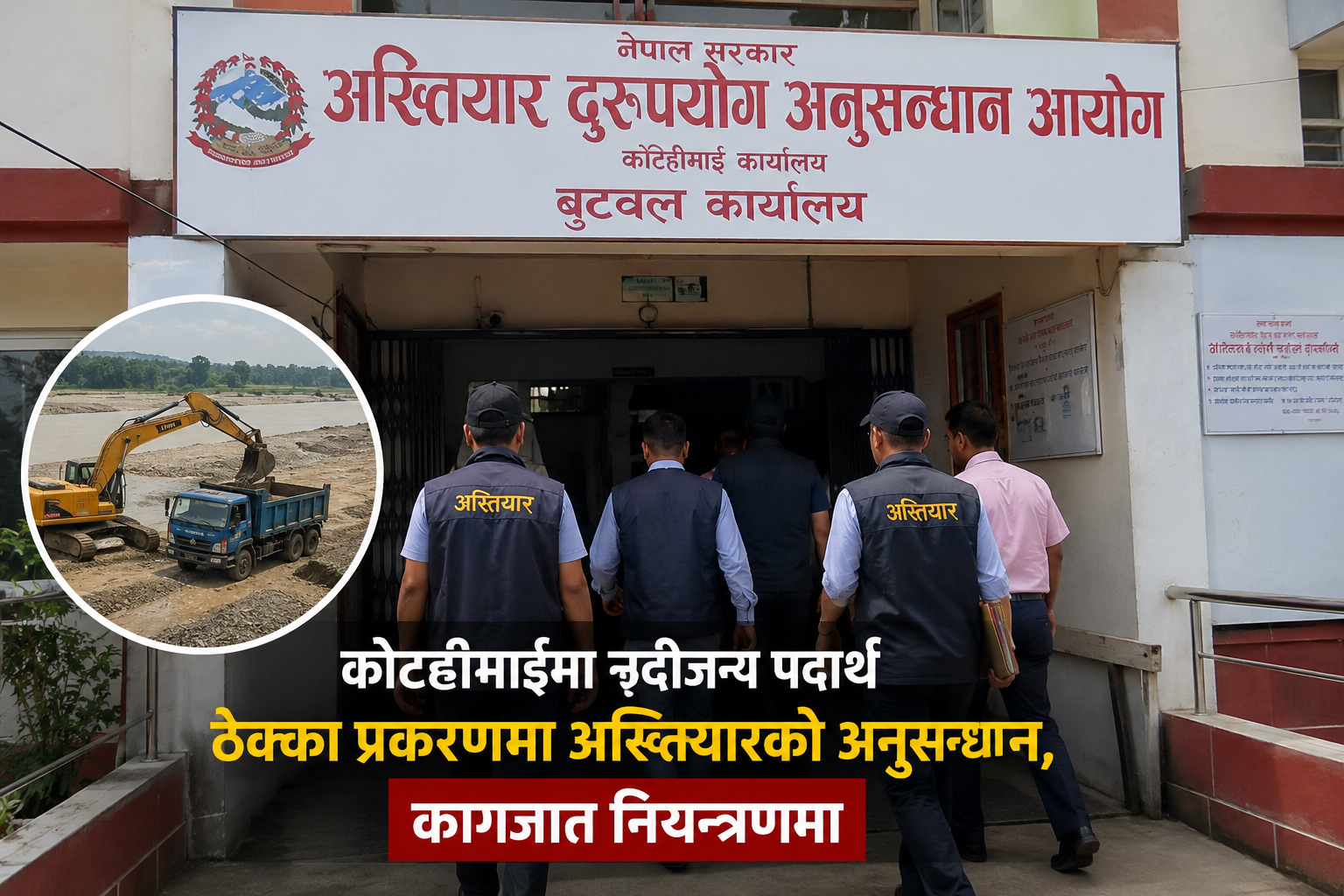 कोटहीमाईमा नदीजन्य पदार्थ ठेक्का प्रकरणमा अख्तियारको अनुसन्धान, कागजात नियन्त्रणमा